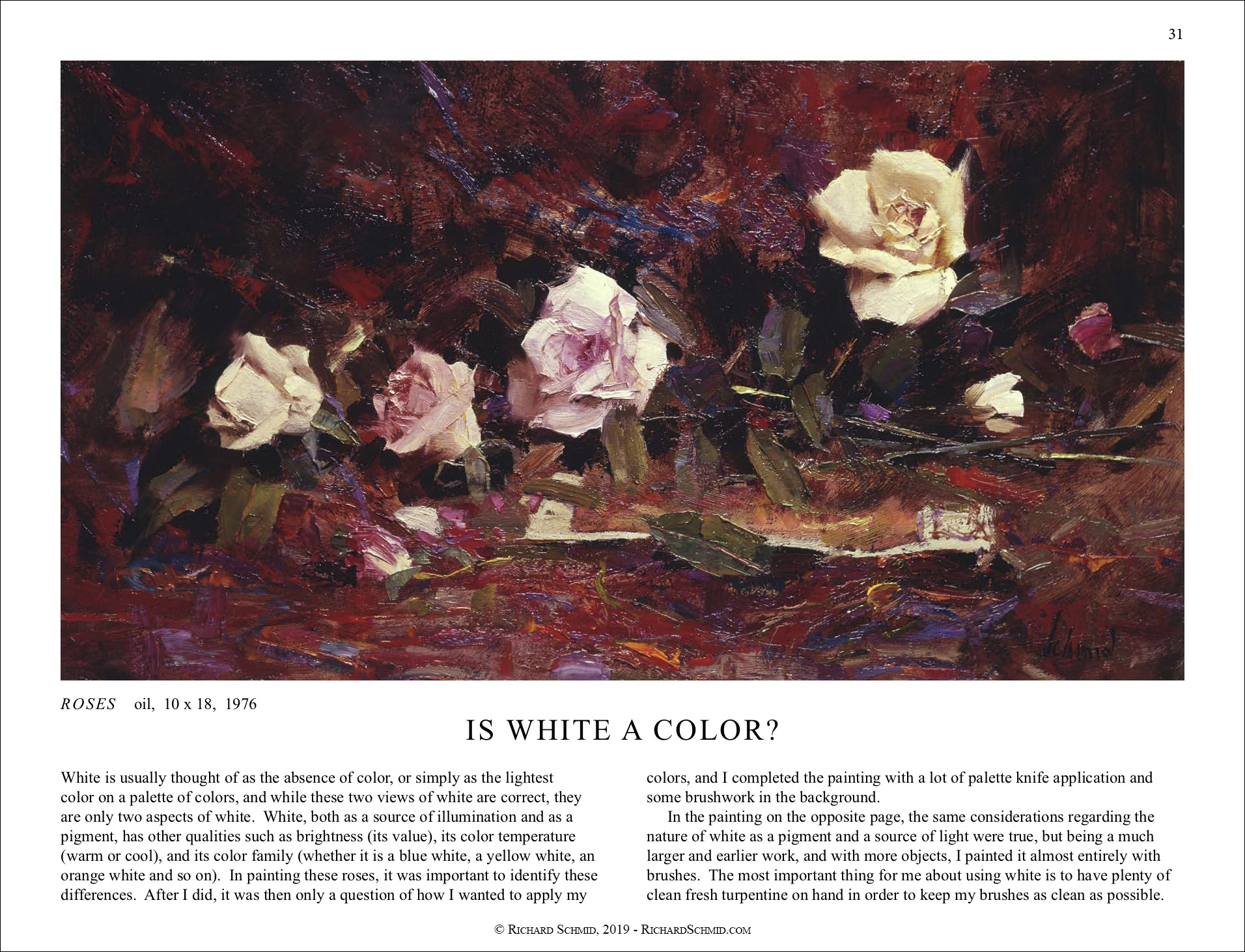 Richard Schmid's color chart exercise saved my art career